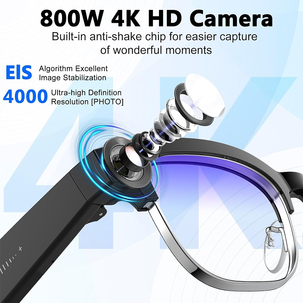 4K Smart AI Glasses 8MP Camera - Smart Glasses Lens recension och pris