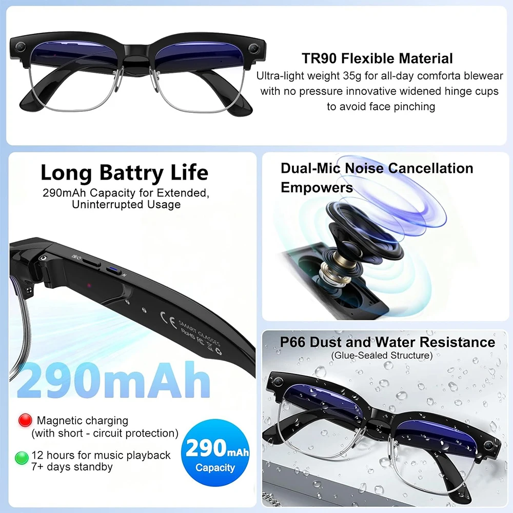 4K Smart AI Glasses 8MP Camera - Smart Glasses Lens recension och pris
