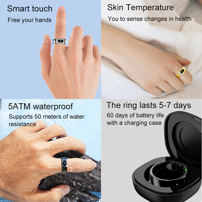 Smart Ring Men Women with Char - Temperature Ring Skin recension och pris