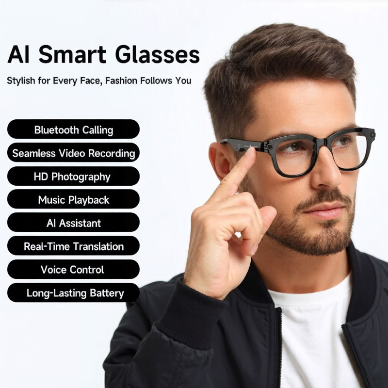 FLAUNT AI Smart Glasses 4K Cam - Smart Glasses Lens recension och pris